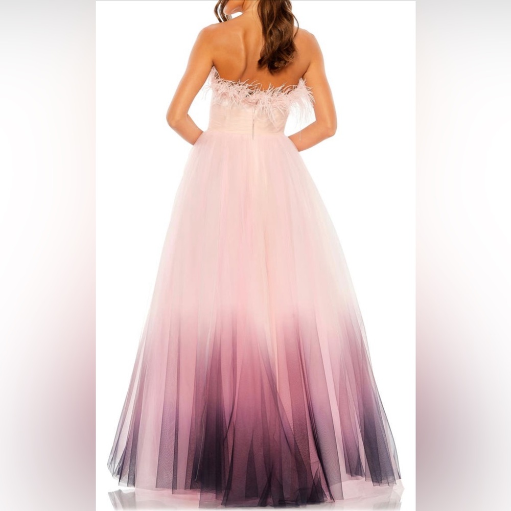 Mac Duggal Feather Ombré Tulle Gown - Picture 6 of 7